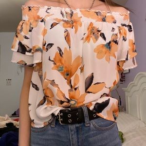 Floral off the shoulder blouse